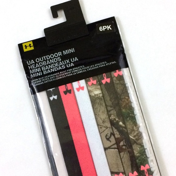 Under Armour Accessories - UA Outdoor Mini Headbands 6 pack black/pink/white